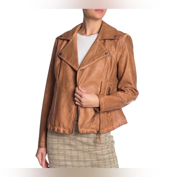 Max Studio Washed Faux Leather Jacket - Picture 6 of 10